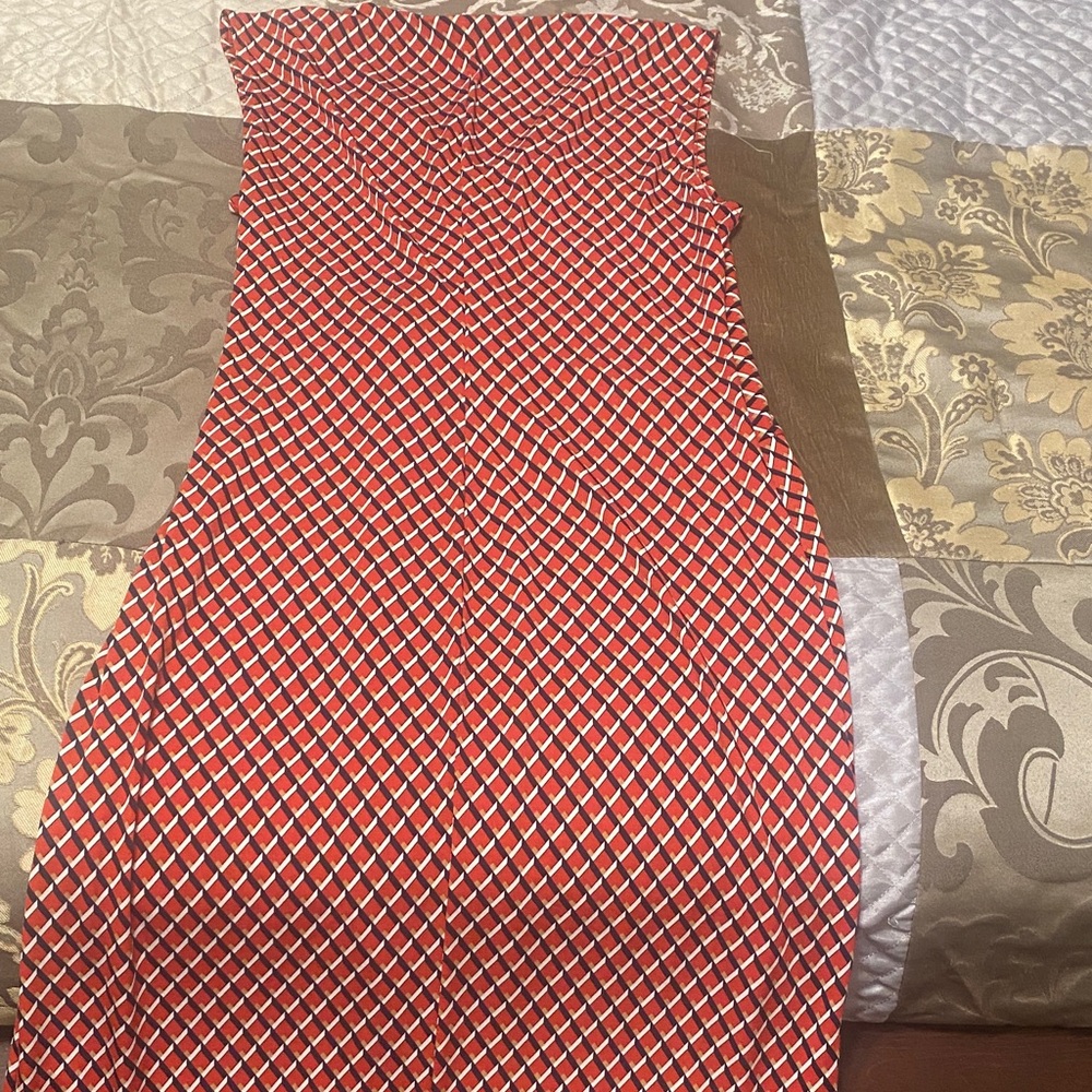 Banana Republic Red and White Patterned Midi Dress - Picture 3 of 5